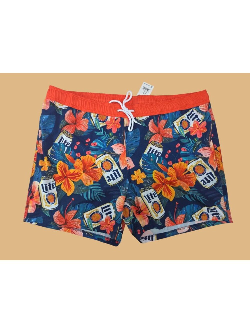 Miller Lite Hawaiian Floral Swim Shorts Size XXL